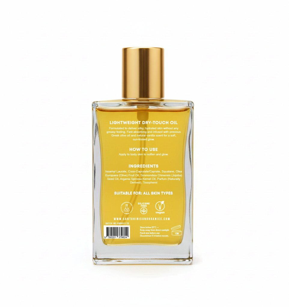 Fast DRY OLIVE BODY OIL -Vanilla 100% natural